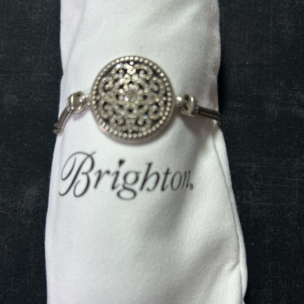 Brighton Silver Filigree Round Medallion Bracelet